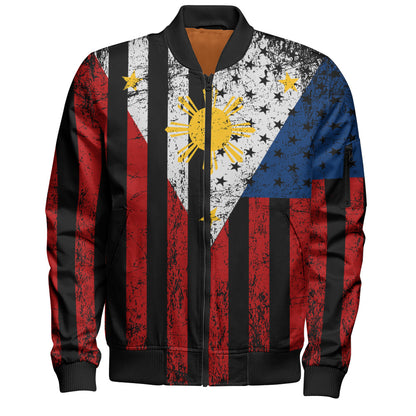 Philippines Filipinos Bomber Jacket Blackout Flag Pride