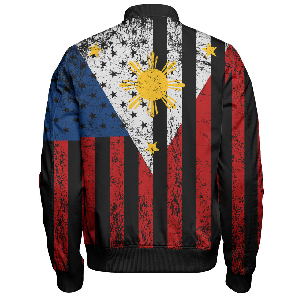 Philippines Filipinos Bomber Jacket Blackout Flag Pride