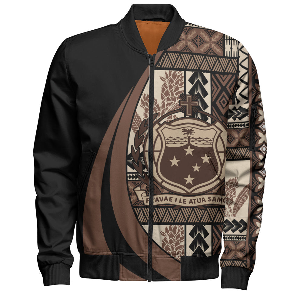 Samoa Bomber Jacket Faavae i le Atua Siapo Tribal Heritage