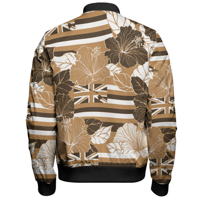 Hawaii Bomber Jacket Hibiscus Flag Map Island Pride