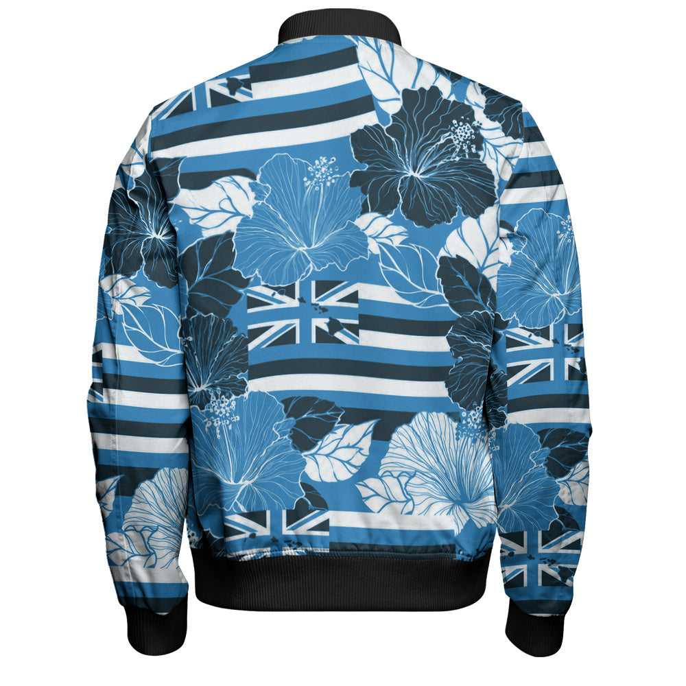 Hawaii Bomber Jacket Hibiscus Flag Map Island Pride
