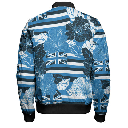 Hawaii Bomber Jacket Hibiscus Flag Map Island Pride