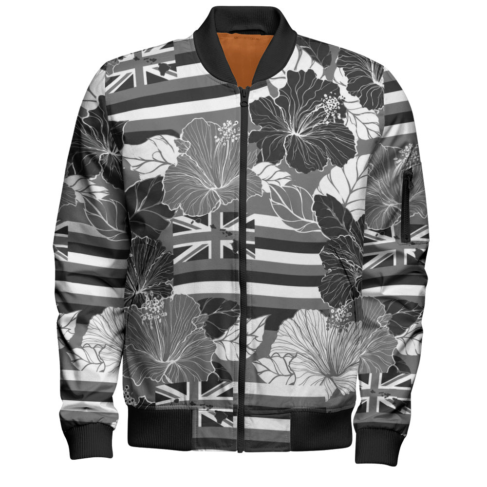 Hawaii Bomber Jacket Hibiscus Flag Map Island Pride