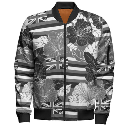 Hawaii Bomber Jacket Hibiscus Flag Map Island Pride
