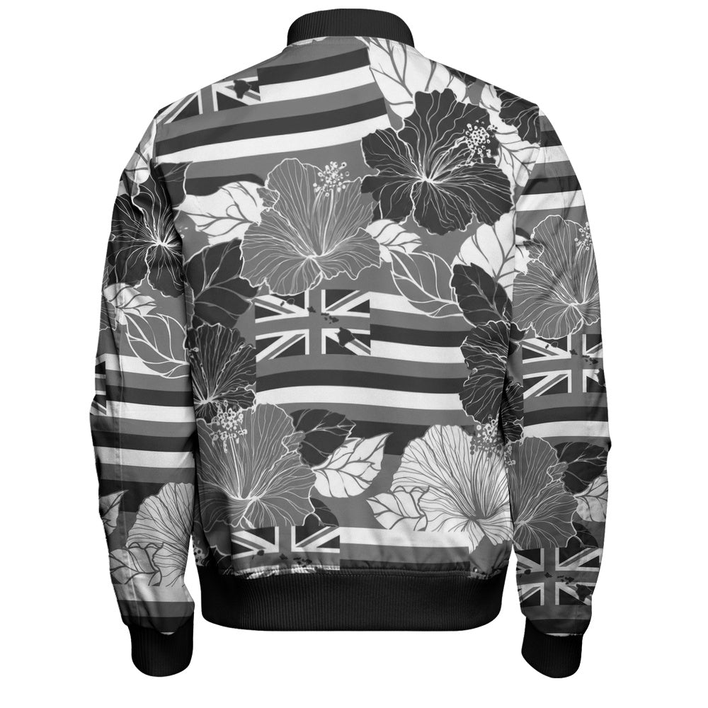 Hawaii Bomber Jacket Hibiscus Flag Map Island Pride