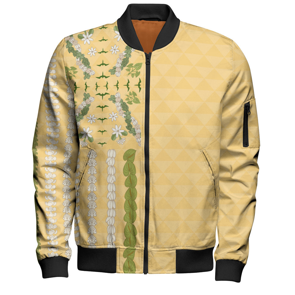 Hawaii Bomber Jacket Lei Flower Island Elegance