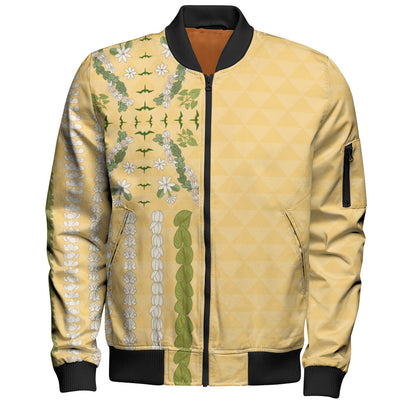 Hawaii Bomber Jacket Lei Flower Island Elegance