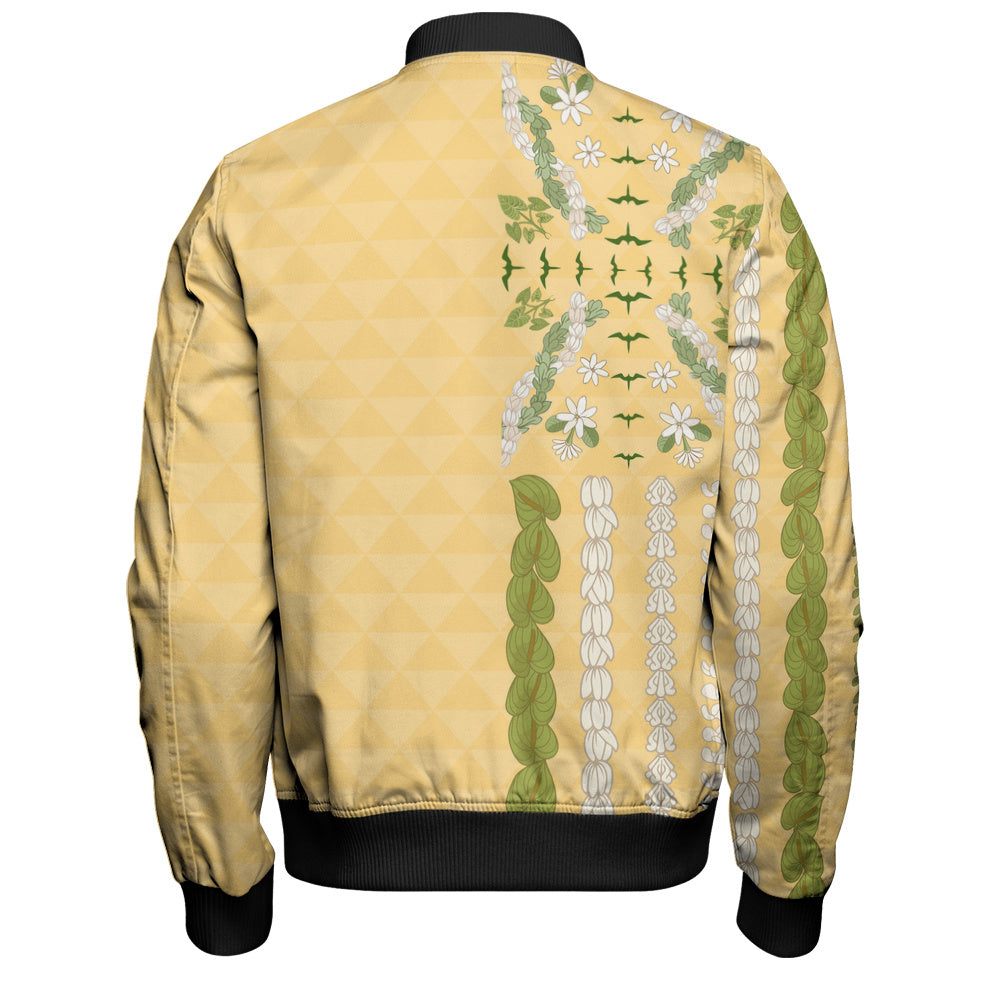 Hawaii Bomber Jacket Lei Flower Island Elegance