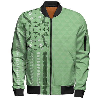 Hawaii Bomber Jacket Lei Flower Island Elegance