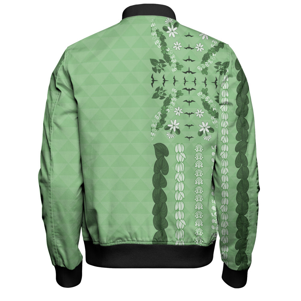 Hawaii Bomber Jacket Lei Flower Island Elegance