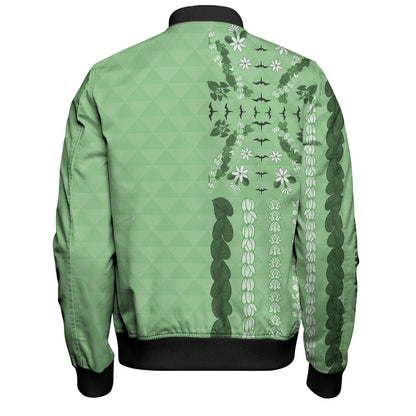 Hawaii Bomber Jacket Lei Flower Island Elegance