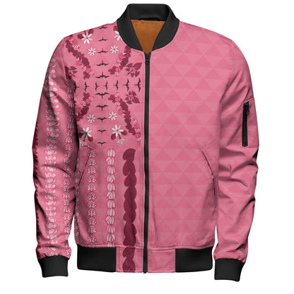 Hawaii Bomber Jacket Lei Flower Island Elegance