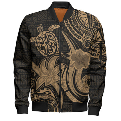 Hawaii Bomber Jacket Honu Turtle Hibiscus Tribal Legacy