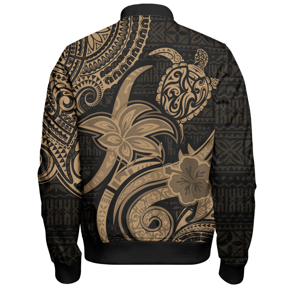 Hawaii Bomber Jacket Honu Turtle Hibiscus Tribal Legacy