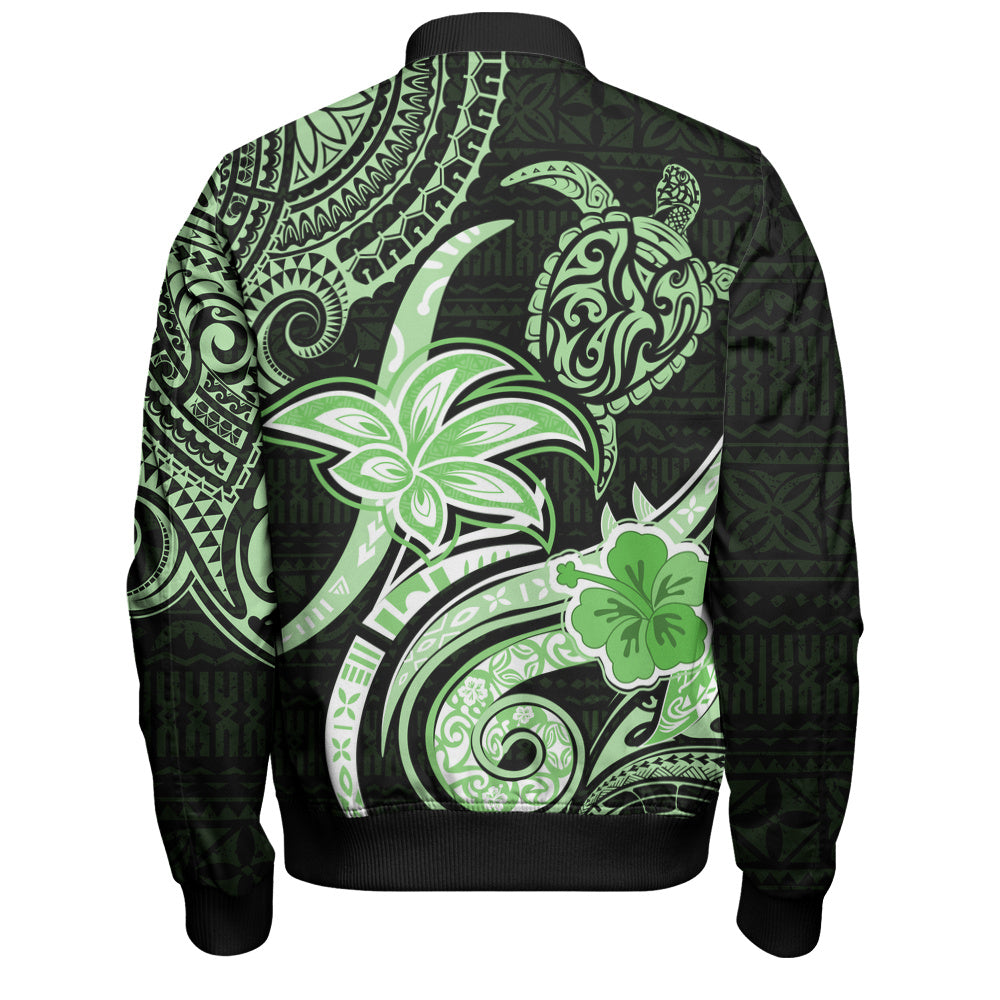 Hawaii Bomber Jacket Honu Turtle Hibiscus Tribal Legacy