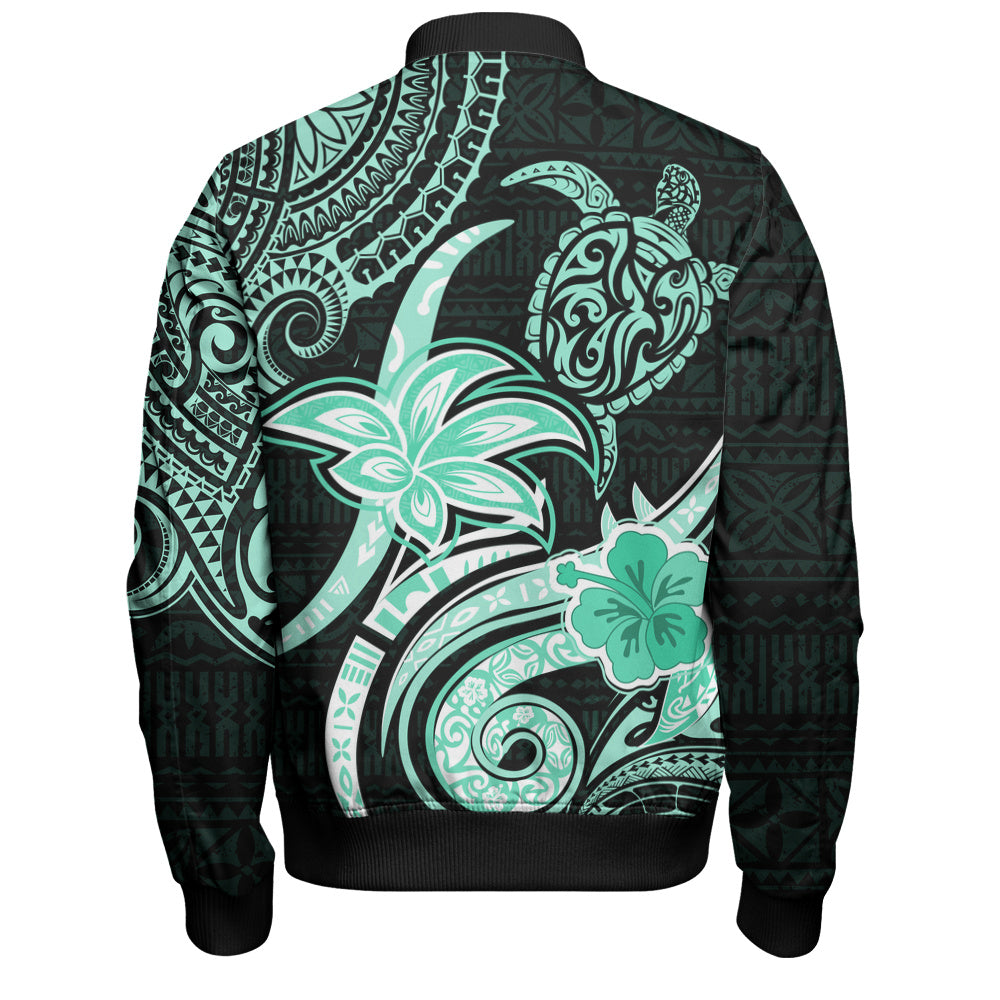 Hawaii Bomber Jacket Honu Turtle Hibiscus Tribal Legacy