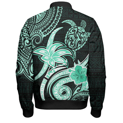 Hawaii Bomber Jacket Honu Turtle Hibiscus Tribal Legacy