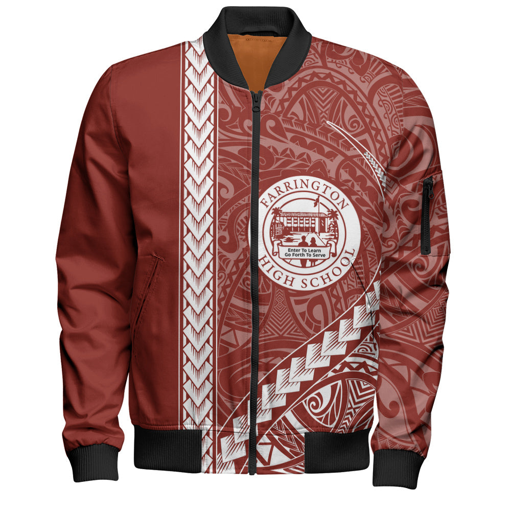 Farrington High School Bomber Jacket Tribal Polynesian Pride Style
