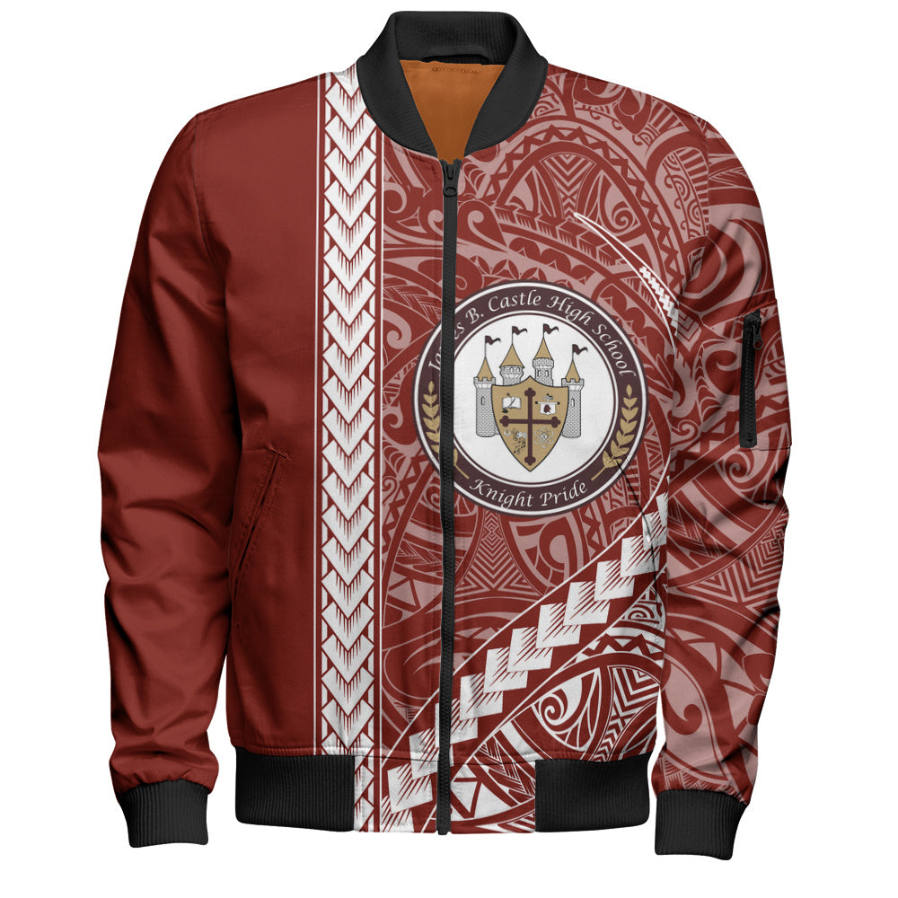 James B. Castle High School Bomber Jacket Tribal Polynesian Pride Style