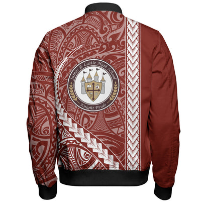 James B. Castle High School Bomber Jacket Tribal Polynesian Pride Style