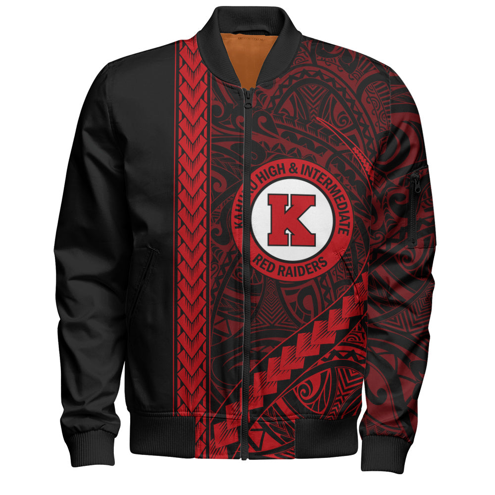 Kahuku High & Intermediate School Bomber Jacket Tribal Polynesian Pride Style