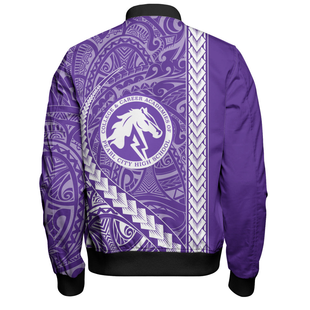 Pearl City High School (Hawaii) Bomber Jacket Tribal Polynesian Pride Style
