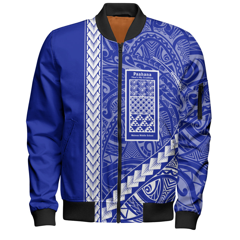 Waimea Middle Public Conversion Charter School Bomber Jacket Tribal Polynesian Pride Style