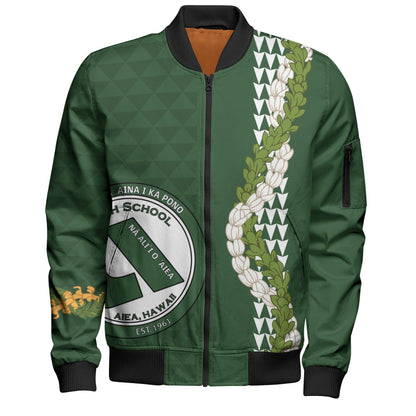 ʻAiea High School Bomber Jacket Puakenikeni Maile Flower Lei