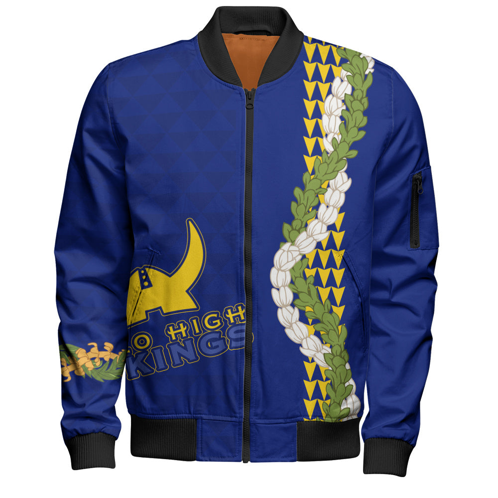 Hilo High School Bomber Jacket Puakenikeni Maile Flower Lei