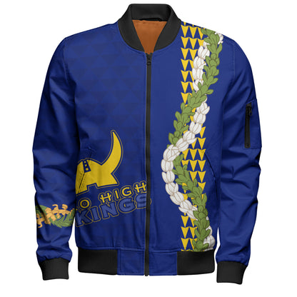 Hilo High School Bomber Jacket Puakenikeni Maile Flower Lei