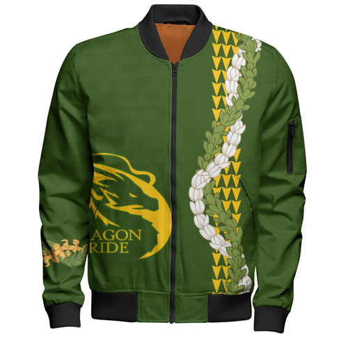 Honokaʻa High & Intermediate School Bomber Jacket Puakenikeni Maile Flower Lei