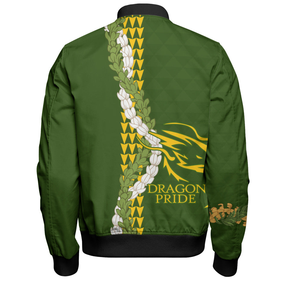Honokaʻa High & Intermediate School Bomber Jacket Puakenikeni Maile Flower Lei