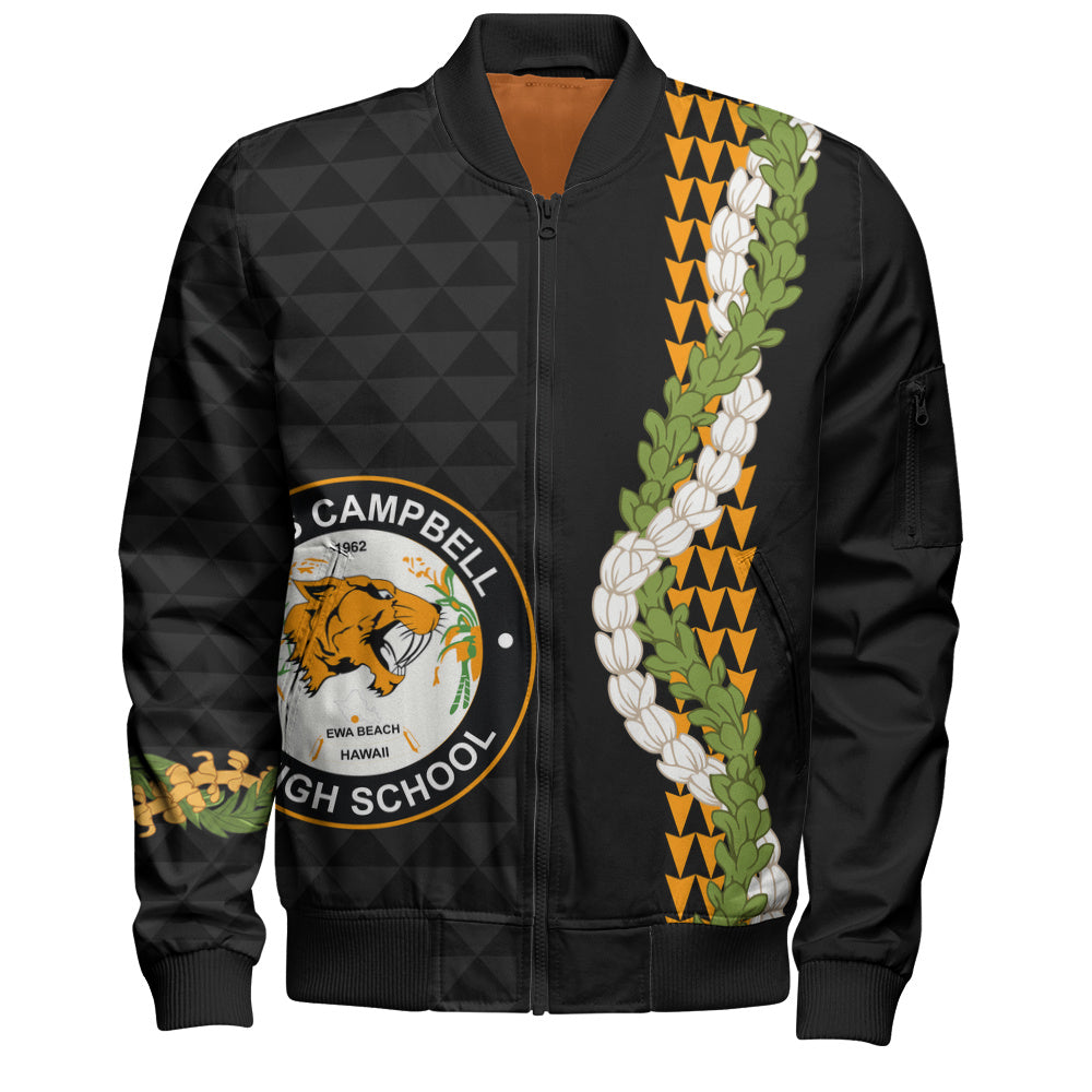 James Campbell High School Bomber Jacket Puakenikeni Maile Flower Lei