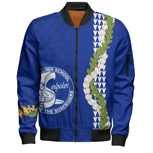 Kailua High School Bomber Jacket Puakenikeni Maile Flower Lei