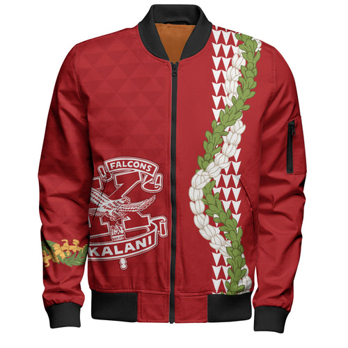 Kalani High School Bomber Jacket Puakenikeni Maile Flower Lei