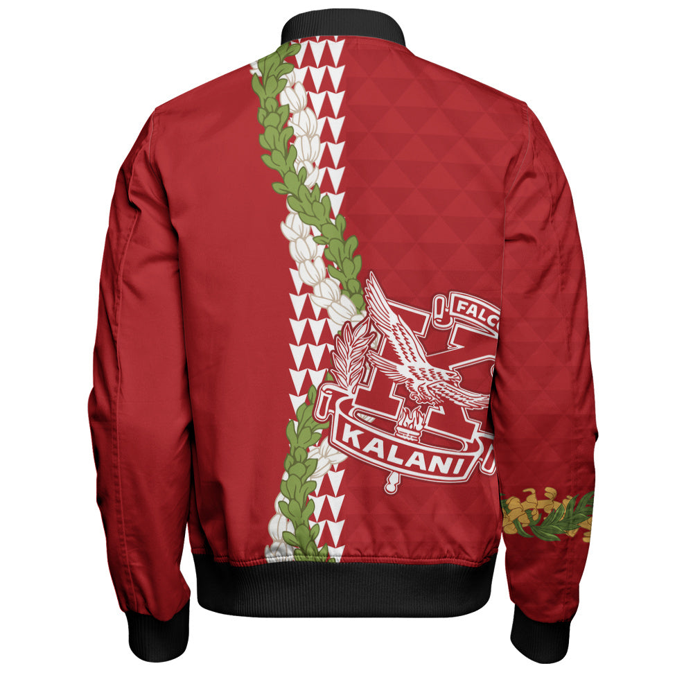 Kalani High School Bomber Jacket Puakenikeni Maile Flower Lei