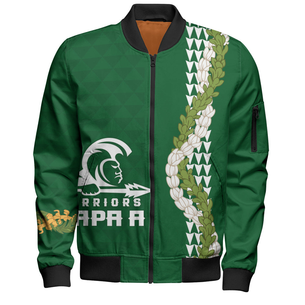 Kapaa High School Bomber Jacket Puakenikeni Maile Flower Lei
