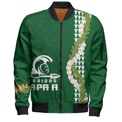 Kapaa High School Bomber Jacket Puakenikeni Maile Flower Lei