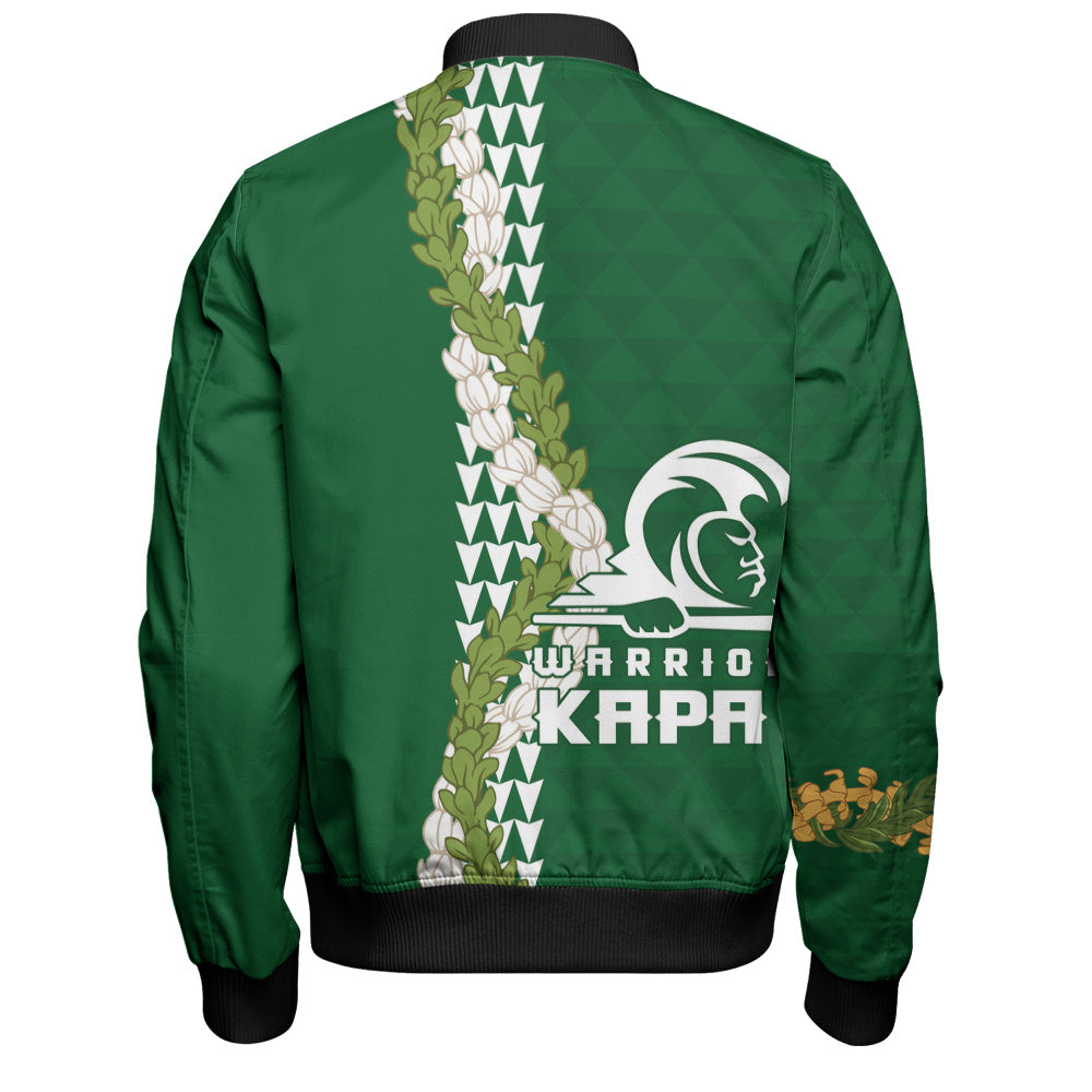 Kapaa High School Bomber Jacket Puakenikeni Maile Flower Lei