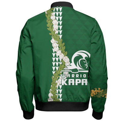 Kapaa High School Bomber Jacket Puakenikeni Maile Flower Lei