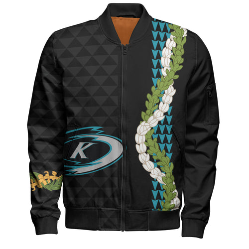 Kapolei High School Bomber Jacket Puakenikeni Maile Flower Lei