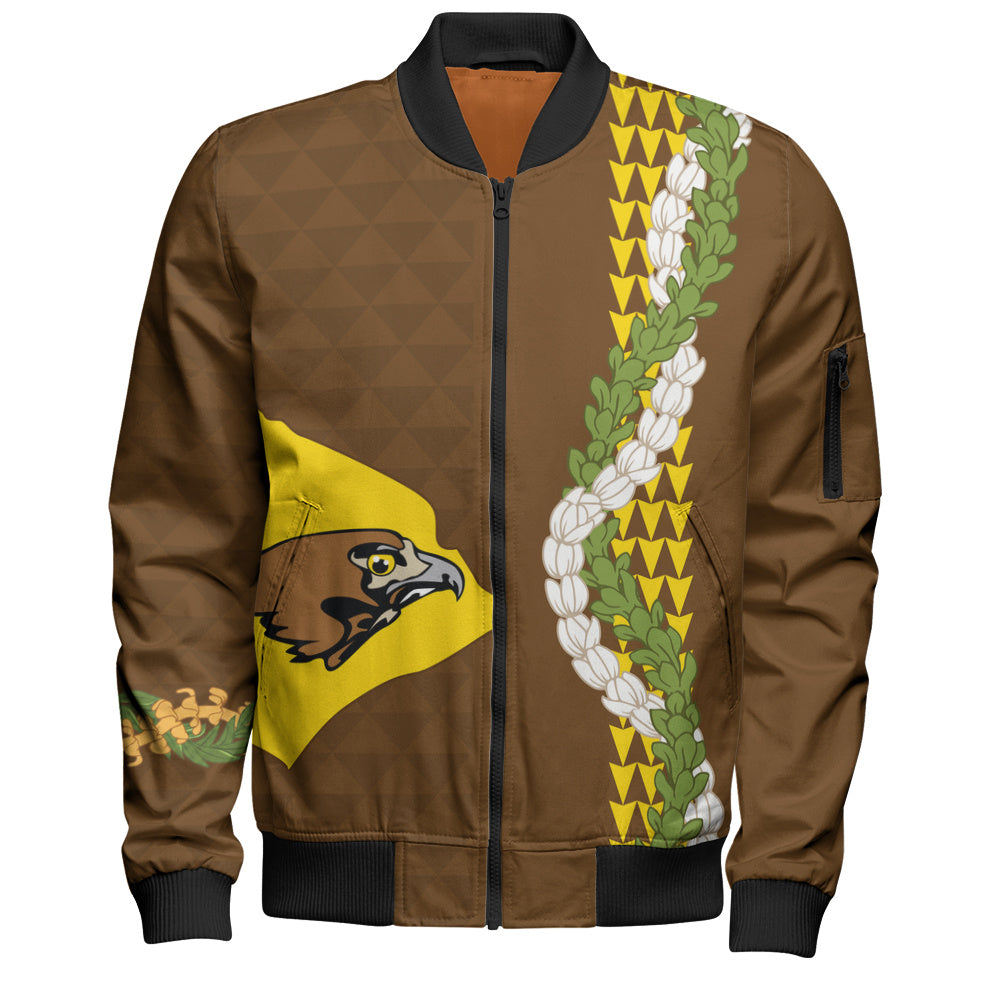 ke kula o ehunuikaimalino Bomber Jacket Puakenikeni Maile Flower Lei