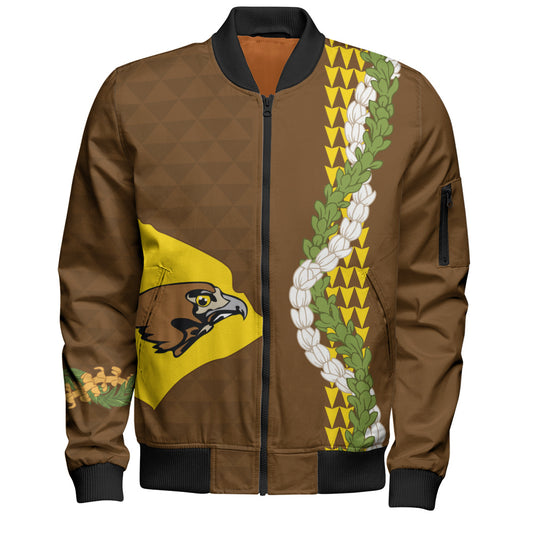 ke kula o ehunuikaimalino Bomber Jacket Puakenikeni Maile Flower Lei