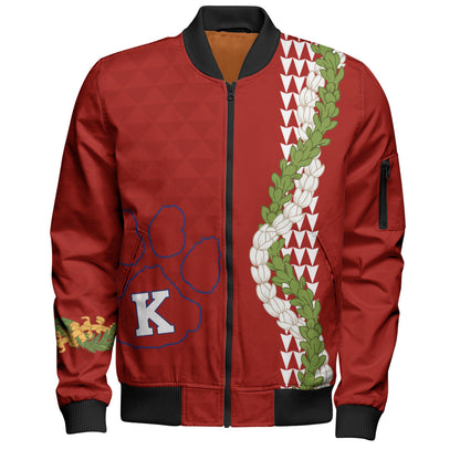 Keaʻau High School Bomber Jacket Puakenikeni Maile Flower Lei