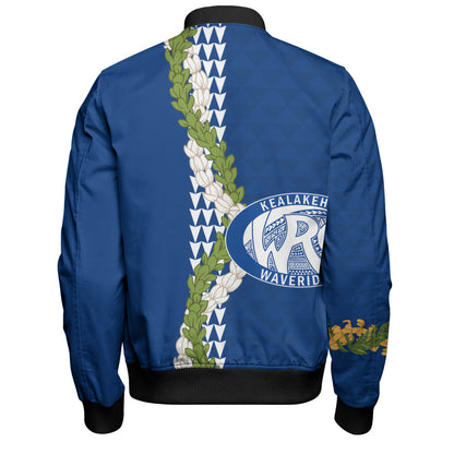 Kealakehe High School Bomber Jacket Puakenikeni Maile Flower Lei