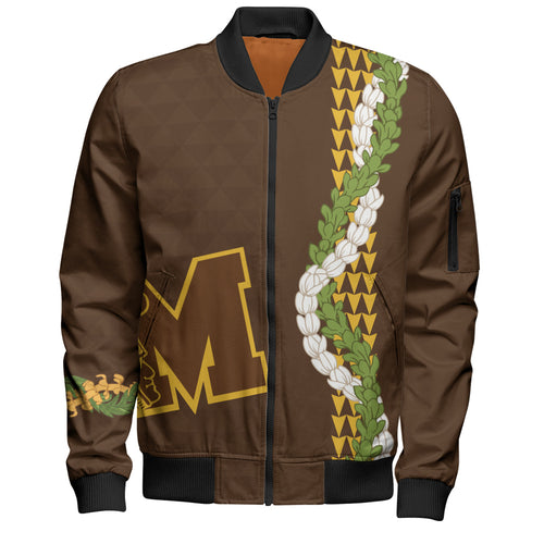 Mililani High School Bomber Jacket Puakenikeni Maile Flower Lei