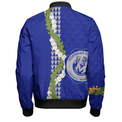 moanalua high school Bomber Jacket Puakenikeni Maile Flower Lei