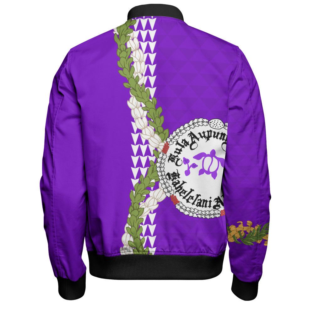 Ni'ihau High and Elementary School Bomber Jacket Puakenikeni Maile Flower Lei