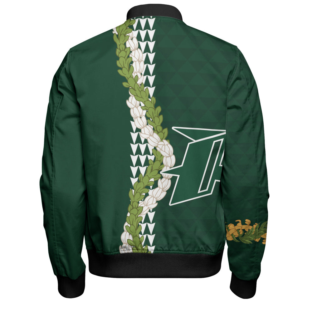 Pahoa High and Intermediate School Bomber Jacket Puakenikeni Maile Flower Lei