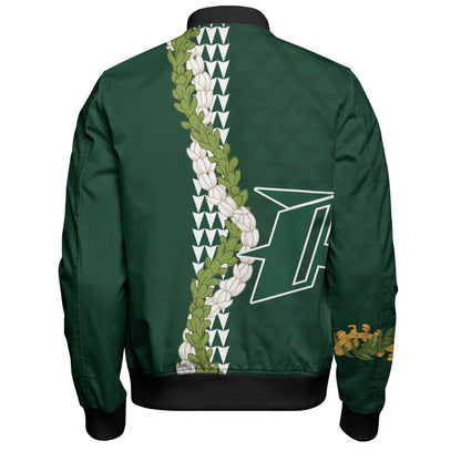 Pahoa High and Intermediate School Bomber Jacket Puakenikeni Maile Flower Lei